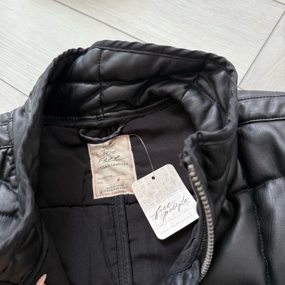 𝓯𝓹 🖤 FREE PEOPLE DOLMAN LEATHER COAT SMALL - Picture 10 of 10